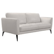 Hope Contemporary Sofa in Genuine Dove Gray Leather with Black Metal Legs - Furniture City (CA)l