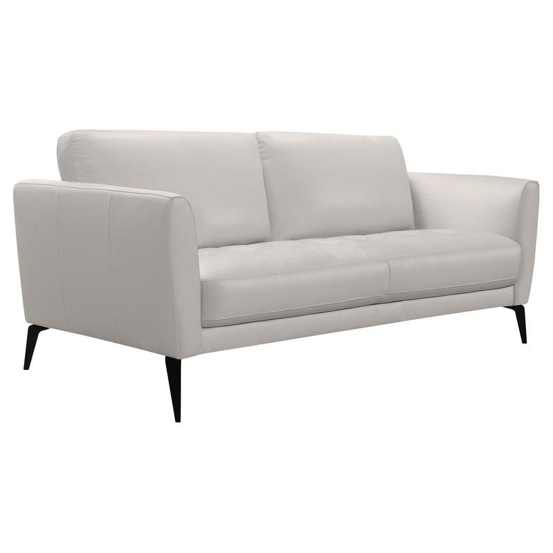Hope Contemporary Sofa in Genuine Dove Gray Leather with Black Metal Legs - Furniture City (CA)l