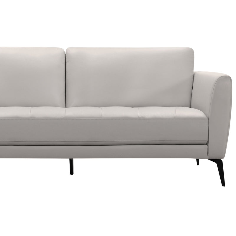 Hope Contemporary Sofa in Genuine Dove Gray Leather with Black Metal Legs - Furniture City (CA)l