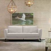 Hope Contemporary Sofa in Genuine Dove Gray Leather with Black Metal Legs - Furniture City (CA)l