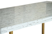 Harmony Contemporary Dining Table in Brushed Gold Finish and Ash Veneer Top - Furniture City (CA)l