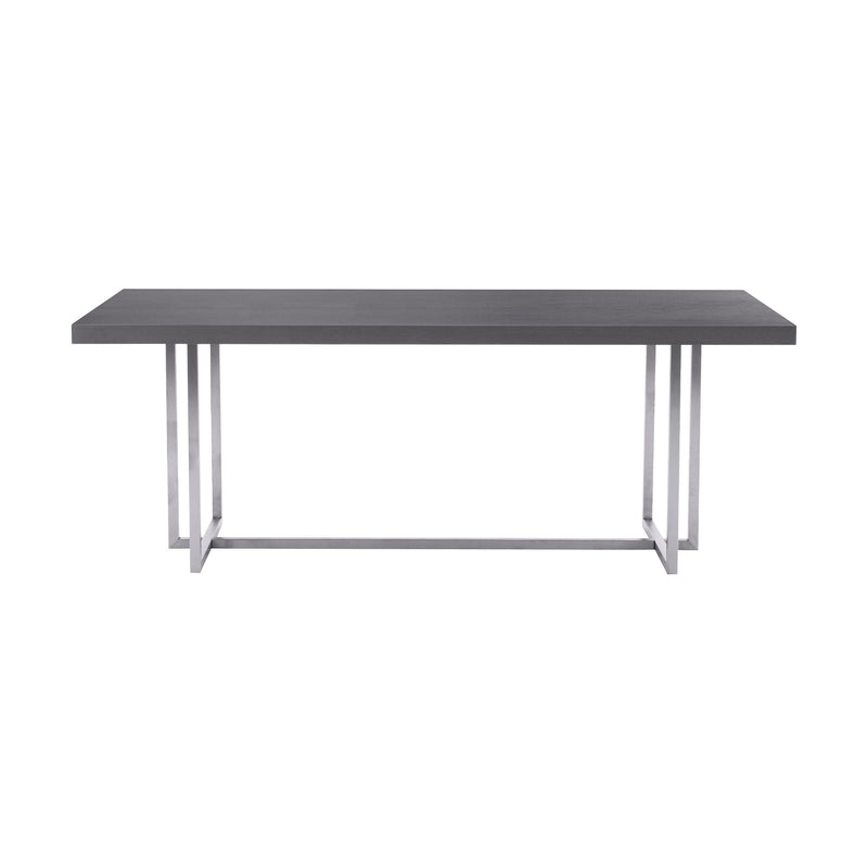 Harmony Contemporary Dining Table in Silver Finish and Gray Veneer Top - Furniture City (CA)l