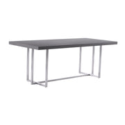 Harmony Contemporary Dining Table in Silver Finish and Gray Veneer Top - Furniture City (CA)l