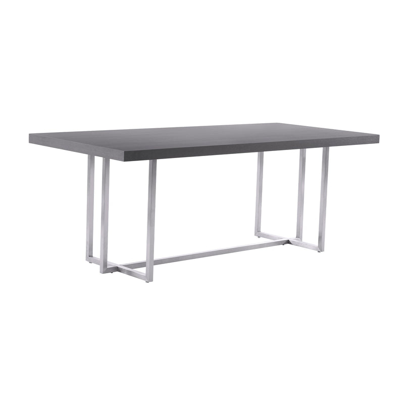 Harmony Contemporary Dining Table in Silver Finish and Gray Veneer Top - Furniture City (CA)l
