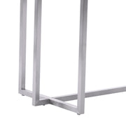 Harmony Contemporary Dining Table in Silver Finish and Gray Veneer Top - Furniture City (CA)l