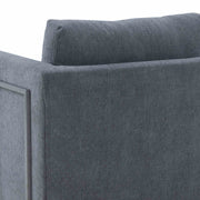 Heritage Gray Fabric Upholstered Accent Chair with Brushed Stainless Steel Legs - Furniture City (CA)l