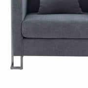 Heritage Gray Fabric Upholstered Accent Chair with Brushed Stainless Steel Legs - Furniture City (CA)l