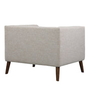 Hudson Mid-Century Button-Tufted Chair in Beige Linen and Walnut Legs - Furniture City (CA)l