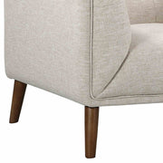 Hudson Mid-Century Button-Tufted Chair in Beige Linen and Walnut Legs - Furniture City (CA)l