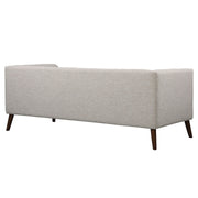 Hudson Mid-Century Button-Tufted Sofa in Beige Linen and Walnut Legs - Furniture City (CA)l