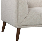 Hudson Mid-Century Button-Tufted Sofa in Beige Linen and Walnut Legs - Furniture City (CA)l