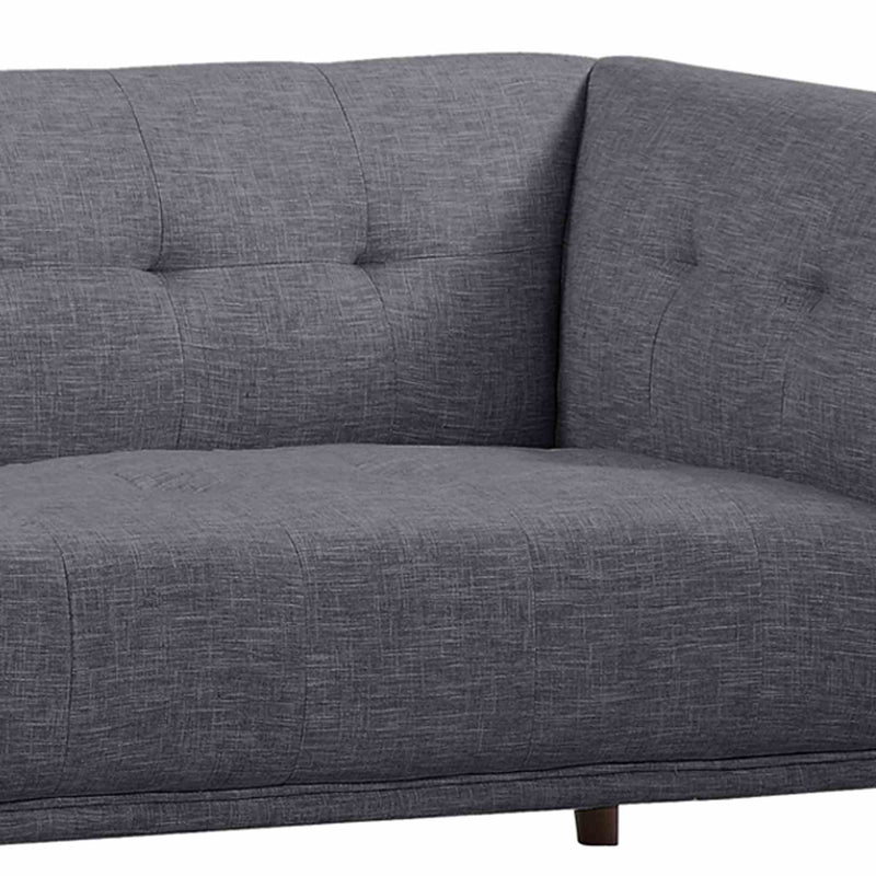 Hudson Mid-Century Button-Tufted Sofa in Dark Gray Linen and Walnut Legs - Furniture City (CA)l