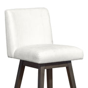 Isabella Swivel Bar Stool in Gray Oak Wood Finish with Pearl Fabric - Furniture City (CA)l