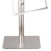Ibiza Adjustable Brushed Stainless Steel Barstool in Gray Faux Leather - Furniture City (CA)l