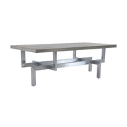 Illusion Gray Wood Coffee Table with Brushed Stainless Steel Base - Furniture City (CA)l