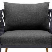 Ipanema Outdoor Teak Wood and Rope Lounge Chair with Dark Gray Olefin - Furniture City (CA)l