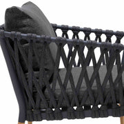 Ipanema Outdoor Teak Wood and Rope Lounge Chair with Dark Gray Olefin - Furniture City (CA)l