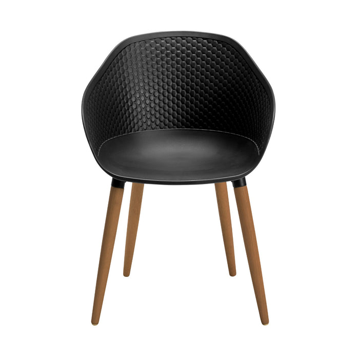 Ipanema Outdoor Dining Chair with Teak Legs and Dark Gray Olefin - Set of 2