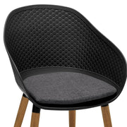 Ipanema Outdoor Dining Chair with Teak Legs and Dark Gray Olefin - Set of 2 - Furniture City (CA)l