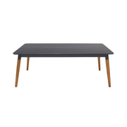 Ipanema Outdoor Dark Gray Rectangular Coffee Table with Teak Legs - Furniture City (CA)l