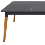 Ipanema Outdoor Dark Gray Rectangular Coffee Table with Teak Legs - Furniture City (CA)l