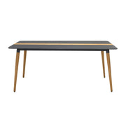 Ipanema Outdoor Aluminum Dining Table in Dark Gray with Natural Teak Wood Accent - Furniture City (CA)l