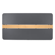 Ipanema Outdoor Aluminum Dining Table in Dark Gray with Natural Teak Wood Accent - Furniture City (CA)l