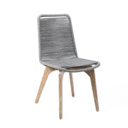 Island Outdoor Light Eucalyptus Wood and Gray Rope Dining Chairs - Set of 2 - Furniture City (CA)l