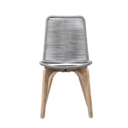 Island Outdoor Light Eucalyptus Wood and Gray Rope Dining Chairs - Set of 2 - Furniture City (CA)l