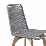 Island Outdoor Light Eucalyptus Wood and Gray Rope Dining Chairs - Set of 2 - Furniture City (CA)l