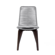 Island Outdoor Dark Eucalyptus Wood and Silver Rope Dining Chairs - Set of 2 - Furniture City (CA)l