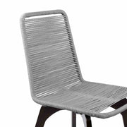 Island Outdoor Dark Eucalyptus Wood and Silver Rope Dining Chairs - Set of 2 - Furniture City (CA)l