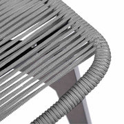 Island Outdoor Dark Eucalyptus Wood and Silver Rope Dining Chairs - Set of 2 - Furniture City (CA)l