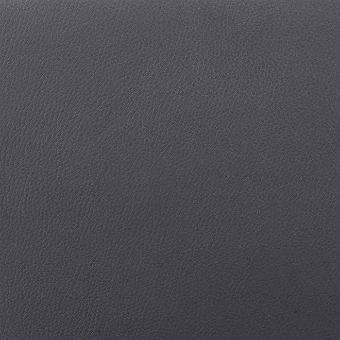 Itzan Adjustable Swivel Gray Faux Leather and Black Wood Bar Stool with Black Base