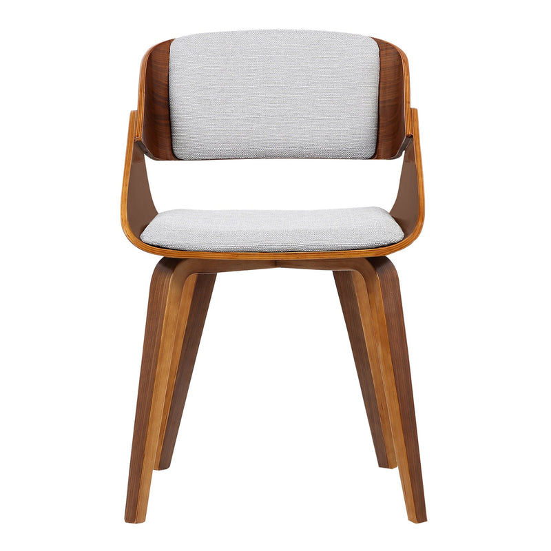 Ivy Mid-Century Dining Chair in Gray Fabric with Walnut Wood - Furniture City (CA)l
