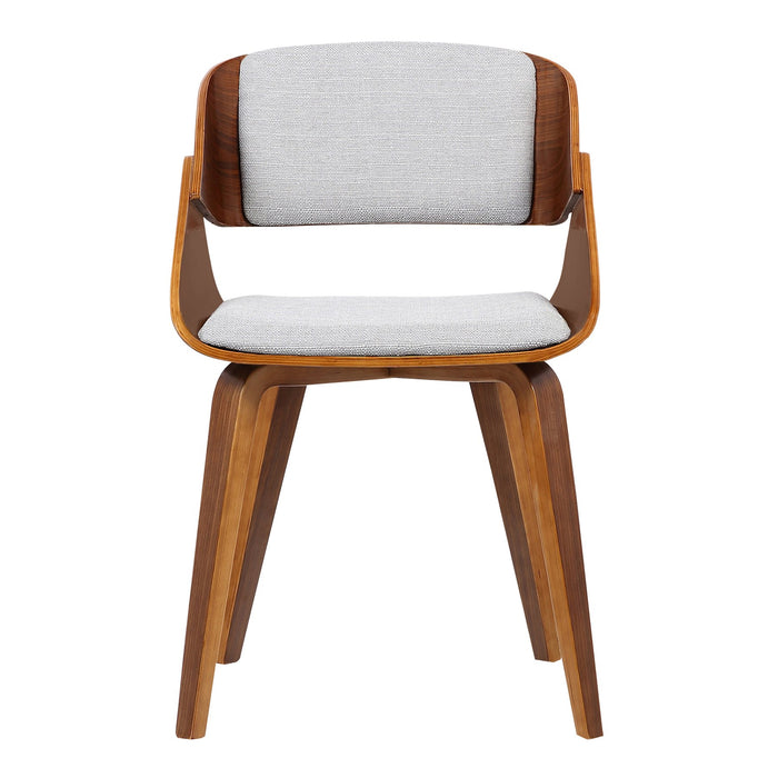 Ivy Mid-Century Dining Chair in Gray Fabric with Walnut Wood