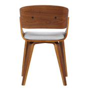 Ivy Mid-Century Dining Chair in Gray Fabric with Walnut Wood - Furniture City (CA)l