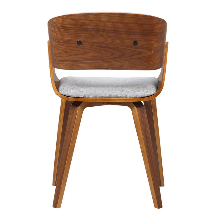Ivy Mid-Century Dining Chair in Gray Fabric with Walnut Wood