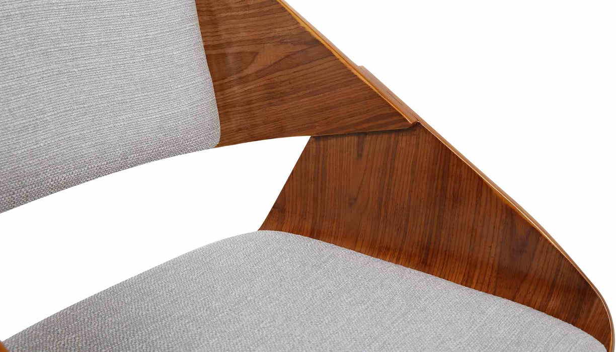 Ivy Mid-Century Dining Chair in Gray Fabric with Walnut Wood
