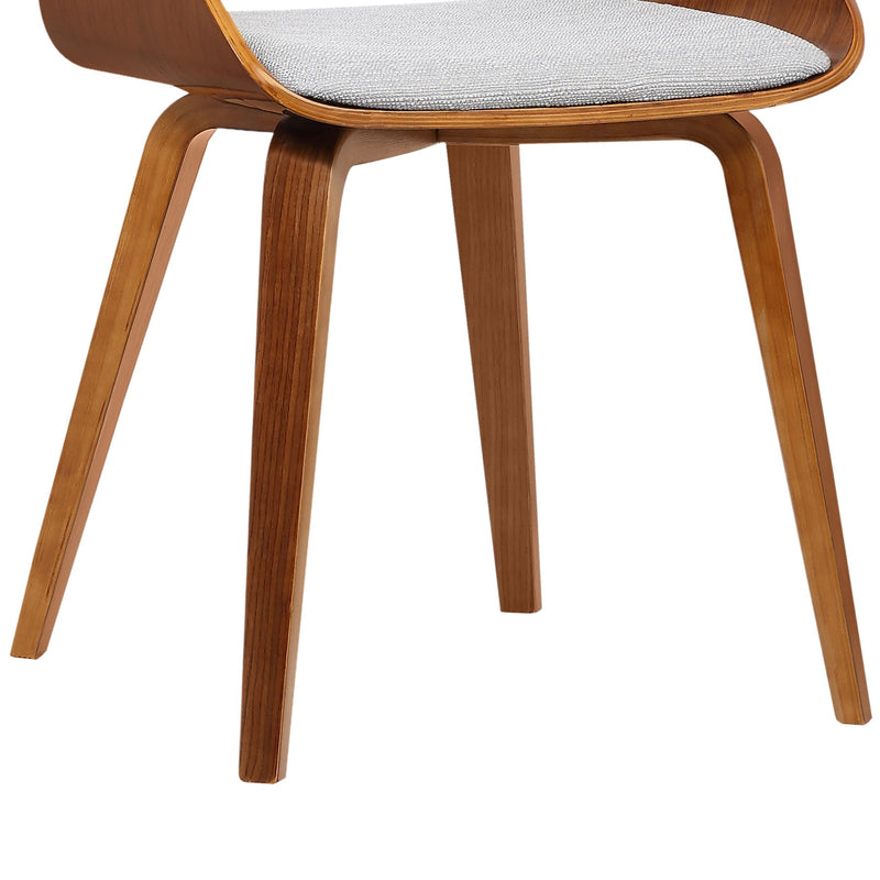 Ivy Mid-Century Dining Chair in Gray Fabric with Walnut Wood - Furniture City (CA)l