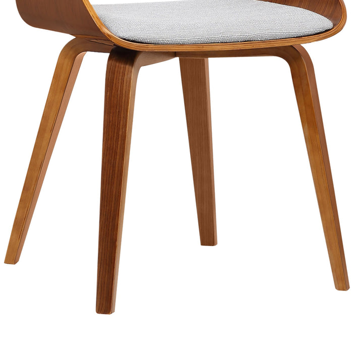 Ivy Mid-Century Dining Chair in Gray Fabric with Walnut Wood