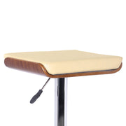 Java Barstool in Chrome finish with Walnut wood and Cream Faux Leather - Furniture City (CA)l