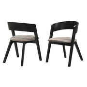 Jackie Mid-Century Upholstered Dining Chairs in Black finish - Set of 2 - Furniture City (CA)l