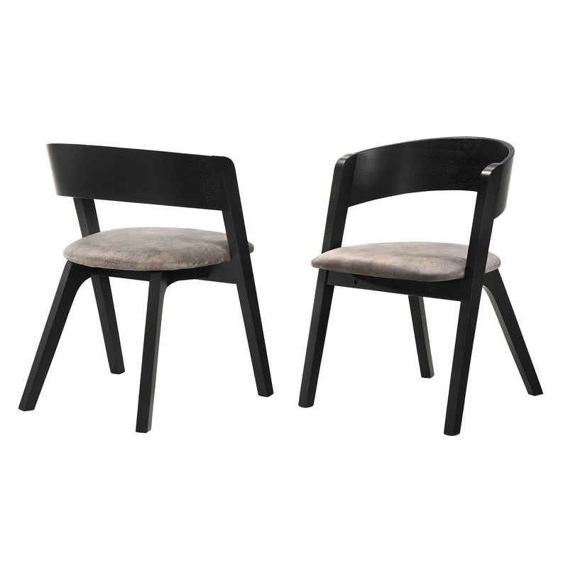 Jackie Mid-Century Upholstered Dining Chairs in Black finish - Set of 2 - Furniture City (CA)l