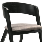 Jackie Mid-Century Upholstered Dining Chairs in Black finish - Set of 2 - Furniture City (CA)l