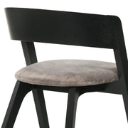 Jackie Mid-Century Upholstered Dining Chairs in Black finish - Set of 2 - Furniture City (CA)l
