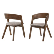 Jackie Mid-Century Upholstered Dining Chairs in Walnut finish - Set of 2 - Furniture City (CA)l