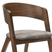 Jackie Mid-Century Upholstered Dining Chairs in Walnut finish - Set of 2 - Furniture City (CA)l