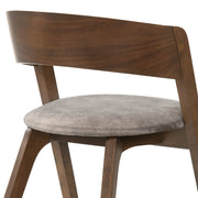 Jackie Mid-Century Upholstered Dining Chairs in Walnut finish - Set of 2 - Furniture City (CA)l