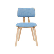 Jaguar Mid-Century Upholstered Dining Chair in Light Blue and Patterned Oak Finish - Furniture City (CA)l